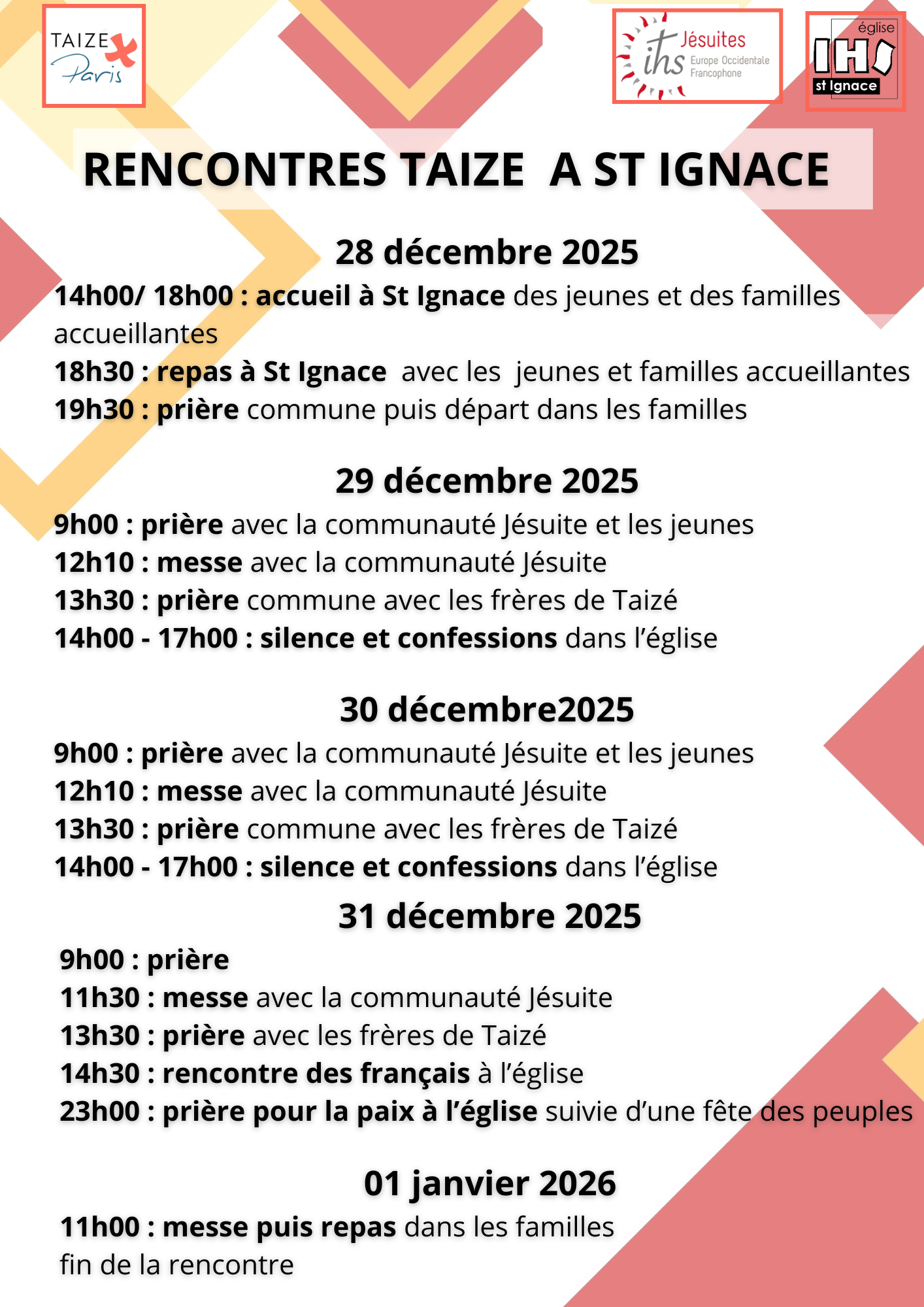 Taizé programme A3
